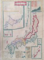 古地図 掛軸「大日本地図」明治10年 長埜縣褒賞章 本州/北海道/小笠原/琉球諸島