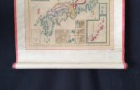 古地図 掛軸「大日本地図」明治10年 長埜縣褒賞章 本州/北海道/小笠原/琉球諸島