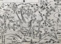 古地図 鳥瞰図「四国巡拝御土産繪図」明治 お遍路 道中記 霊場 木版画