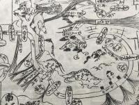 古地図 鳥瞰図「四国巡拝御土産繪図」明治 お遍路 道中記 霊場 木版画