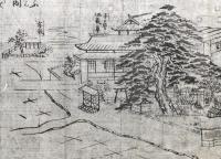 古文書「紀州九度山邑法羅陀山善名稱院地蔵尊畧縁起」文化7年 喜多風定賢画 木版摺り 高野山 真田昌幸の草庵跡 鳥瞰図 古地図