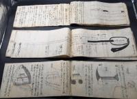古文書「小笠原流軍用書」3部 天保15年(1844）高野杏順友尚/著 肉筆 横長本 秘伝書 資料