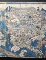 木版画 河鍋暁斎「東京名所之内 上野山内一覧之図」明治14年 大判3枚続き