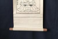 掛軸「鬼形鬼子母大善神」宗祖日蓮大菩薩作真像十分一模影 木版 明治 日蓮宗 法華経