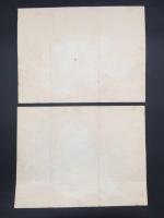 春画 2枚 肉筆 水彩 大正時代 紙本 大判 24×31 猥画 枕絵 あぶな絵