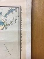 掛軸「新日本 鳥瞰図」大正9年 東京朝日新聞 大幅軸 日本地図 琉球 樺太 朝鮮 満州 戦前
