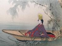 木版画 駒井源琦「駒井源琦筆朝妻船之図」復刻版 大判 江戸時代中期の絵師 日本画 大和画