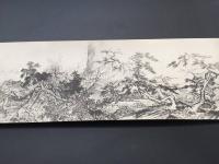 絵巻物「雪舟 四季山水図巻」工芸品 大塚巧藝社 紙本 約7㍍ 共箱 室町時代の水墨画家/禅僧