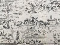 古地図「金毘羅図絵」幕末～明治 岸沢屋弥吉 金毘羅出張所 木版刷り 道中記/引札/宿札 鳥瞰図 戦前