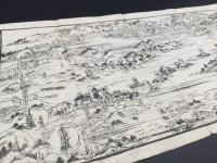 古地図「金毘羅図絵」幕末～明治 岸沢屋弥吉 金毘羅出張所 木版刷り 道中記/引札/宿札 鳥瞰図 戦前
