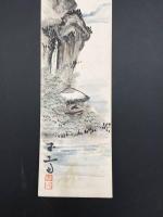 短冊 『玉斎 (ぎょくさい)』 肉筆 江戸時代末期～明治時代の浮世絵師 南画 山水画