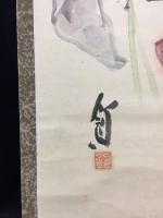 掛軸 池部鈞「百菜図」水彩肉筆 紙本 風刺漫画家/洋画家 岡本一平の義弟/岡本太郎の叔父 日美展審査員