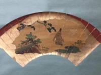 掛軸 扇面画 対幅 肉筆 大和画 源氏絵 日本画 大幅 明治期