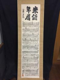 掛軸「米価年暦」肉筆 農林技官筆 肉筆 墨筆 紙本 天明元年～昭和40年 米価の変遷 統計 米農家 相場 資料