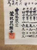 掛軸「米価年暦」肉筆 農林技官筆 肉筆 墨筆 紙本 天明元年～昭和40年 米価の変遷 統計 米農家 相場 資料