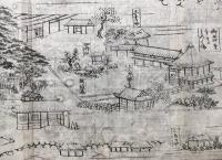 古文書「紀州九度山邑法羅陀山善名稱院地蔵尊畧縁起」文化7年 喜多風定賢画 木版摺り 高野山 真田昌幸の草庵跡 鳥瞰図 古地図