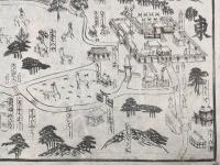 古地図 鳥瞰図「ならめいしょえづ（奈良名所絵図）」筒井庄治郎 明治12年(1879）大判 木版画