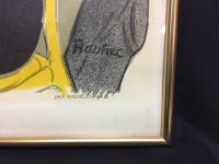 リトグラフ ロートレック「ル・ディヴァン・ジャポネ」フランスの画家 額装 復刻 (アンリ・ド・トゥールーズ