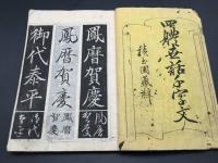 和本『四體世話千字文』全2冊 巻菱湖集字楷書 明治11年 村田海石三體/加筆 木版刷り 書道 習字