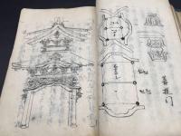 写本 大工雛形 江戸時代 肉筆 絵図 伝統建築 宮大工 仏閣 社 ９８丁
