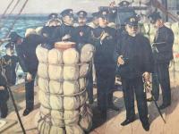 ポスター 少年倶楽部第十六巻第五號附録「此一戦(このいっせん」1928年(昭和4年）東城鉦太郎/画 大日本帝国海軍 東郷平八郎 資料 38.4×51