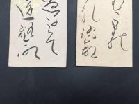 短冊「伊東祐命(いとう すけのぶ)」２葉まとめて 天保5年生 浜田藩士/歌人/国学者/宮内省文学御用掛