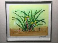 リトグラフ 合田芳弘「春蘭」22/100 額装 版画 日本芸術協会常任理事