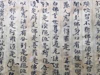 写経断簡 22行 平安～鎌倉 黄麻紙 肉筆 古筆 22×40
