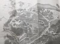 古地図「上州四萬温泉場全図」昭和4年 印刷物 群馬県 四万温泉 温泉街 効能 鳥瞰図 戦前
