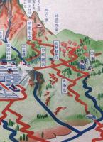 地図「筑波山登山案内図」多色刷 資料 18×26