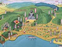「江の島・鎌倉 名所案内」後藤邦榮堂 ガイドブック パンフレット 蛇腹式地図 鳥瞰図
