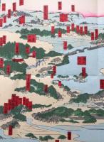 木版画「武陽金澤八景略図」昭和6年 古地図 金澤瀬戸米元/版 木版彩色 鳥瞰図 戦前 袋綴じ
