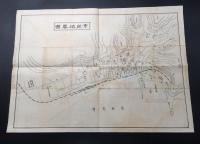古地図「志布志町全図」戦前 両面 鳥瞰図 鹿児島県曽於郡 50000分の1