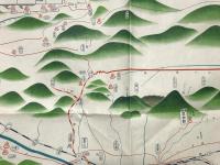 古地図 観光案内「信濃国立公園 志賀高原浅間白根及温泉」観光ニッポン社/発行 長野県 昭和レトロ 54×76 広告 鳥瞰図