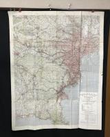 古地図「SUBURBAN AREAS AND TOKYO 東京及び近郊地域」英字 両面 米国極東陸軍地図局/発行 基地近郊 大型 資料