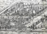 古地図「京都御室大内山 仁和寺真図」明21年 銅版画 由緒略記/外袋付
