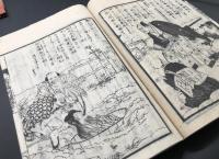 和本「正信偈訓読図会」3冊揃 安政5年 松川半山/画 暁晴翁/述 外袋付