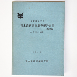 青木遺跡発掘調査報告書3　本文編　A・B・E・H地区