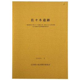 佐々木遺跡　一般国道8号小松バイパス建設工事・県営かんがい排水事業に伴う埋蔵文化財発掘調査報告書