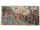 戦争錦絵　義州大激戦之図(日清戦争）　3枚続