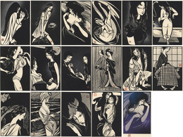 【切り絵】有吉佐和子 雑誌連載「母子変容」切り絵・17点一括