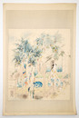 木版画　蝉丸　菅楯彦