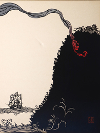【切り絵】作品名不明　色紙