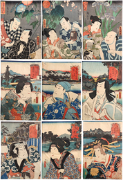 役者絵浮世絵　9枚一括