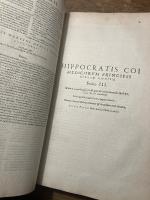 (希羅)[ヒポクラテス全集] 医学全能の偉大なヒポクラテス〜 8 つのセクションに分けられたすべての作品集 フランクフルト、ヴェヒェリ、1595年刊行　Magni Hippocratis medicorvm omnivm facile principis, Opera omnia quae extant in VIII sectiones ex Erotiani mente distributa: in VIII sectiones ex Erotiani mente distributa