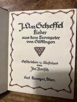 【袖珍本挿絵入り】（独）シェッフェル詩集〜ゲッキンゲンのトランペットより　イーダ・べリッシュによる木版挿絵とレタリング　Lieder aus dem Trompeter von Gokkingen. Geschrieben und illustriert von Ida Berisch.