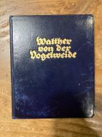 【革装挿絵入り袖珍本】（独）ヴァルター・フォン・デア・フォーゲルヴァイデ詩集　エルヴィン・ラング木版入り　Walter von der Vogelweide. Ausgewählt und übertragen von Arthur Roessler. Holzschnitte von Erwin Lang. Schrift von Juna Schulhof.