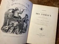【初版初刷 グランヴィル挿絵】（仏）動物たちの私生活と公生活の情景　バルザック、ジョルジュ・サンド他テキスト　全2巻　Scenes de la vie privee et publique des animauz vignetes par Grandville. Etudes de moeurs contemporaines publiees sous la direction de M. P.-J. Stahl...