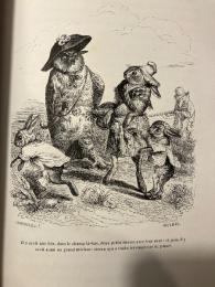 【初版初刷 グランヴィル挿絵】（仏）動物たちの私生活と公生活の情景　バルザック、ジョルジュ・サンド他テキスト　全2巻　Scenes de la vie privee et publique des animauz vignetes par Grandville. Etudes de moeurs contemporaines publiees sous la direction de M. P.-J. Stahl...