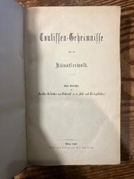 Coulissen-Geheimnisse aus der Künstlerwelt.